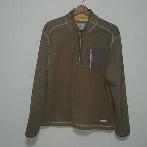 GH Bass & Co shirt mens size large olive green mustard yellow 1/4 zip pu…